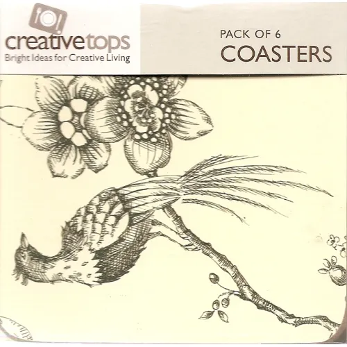 Glas onderzetters met vogel en bloem